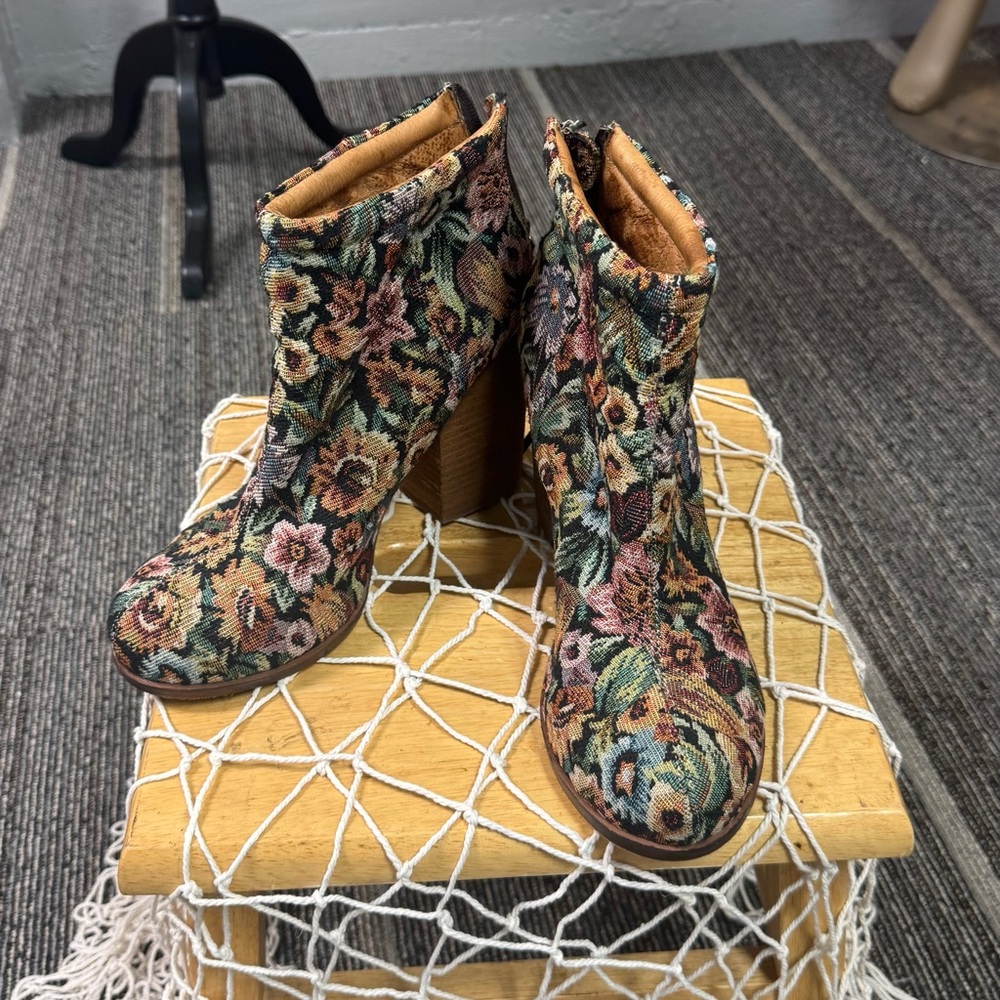 Jeffrey Campbell Rumble  Floral Tapestry Ankle Boots